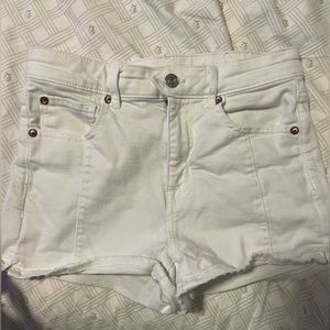 white jean shorts